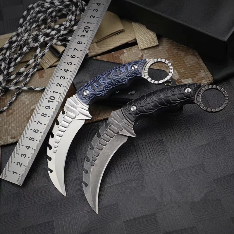 

Outdoor D2 Karambit Knife CS GO Counter-strike Utility Knife Hunting Tactical Self-defense Camping Survival Claw Knives EDC Tool