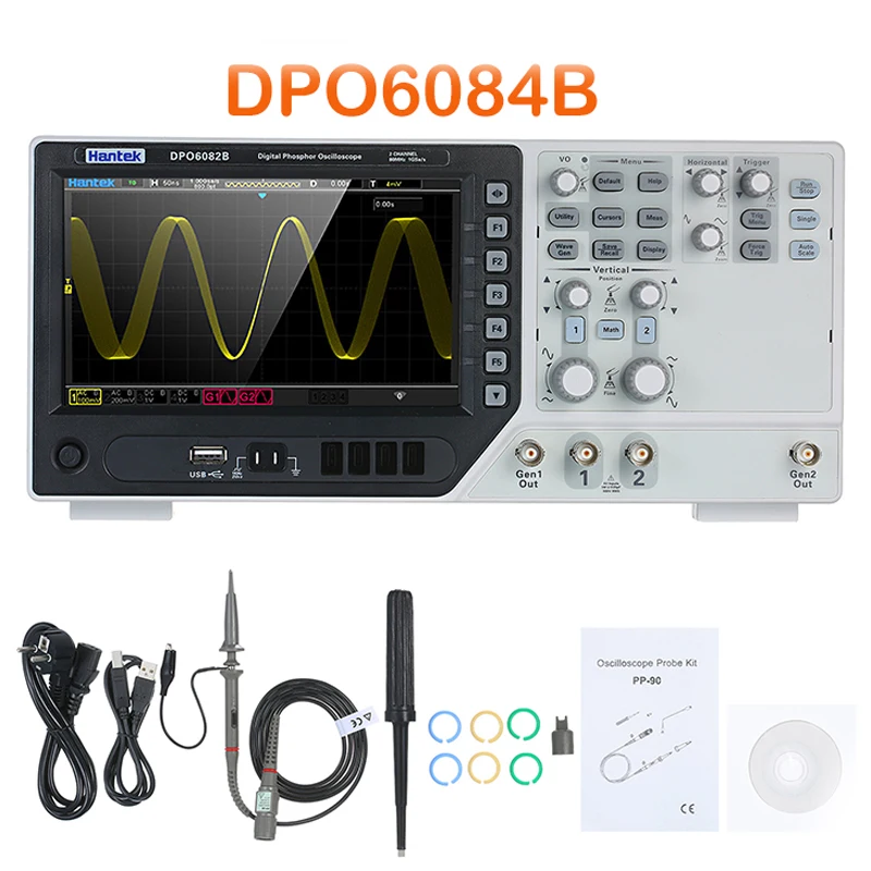 Осциллограф Hantek DPO6084B цифровой осциллограф usb 80 МГц 4 канала 1GSa/s ocyloscopio automotivo