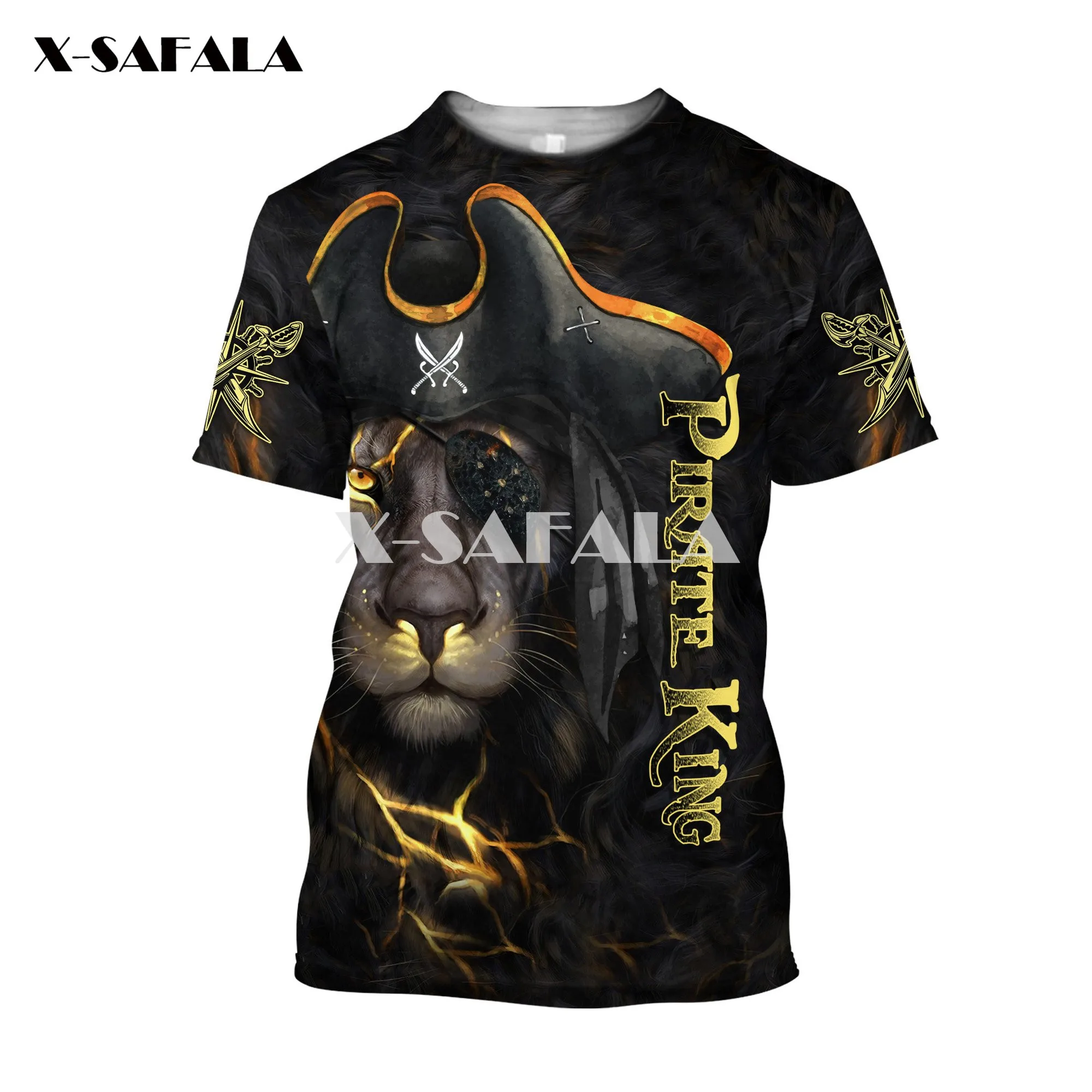 

Мужские футболки с 3D-принтом короля льва, модная футболка с коротким рукавом, в стиле Харадзюку, панк, унисекс, для женщин и мужчин, 3