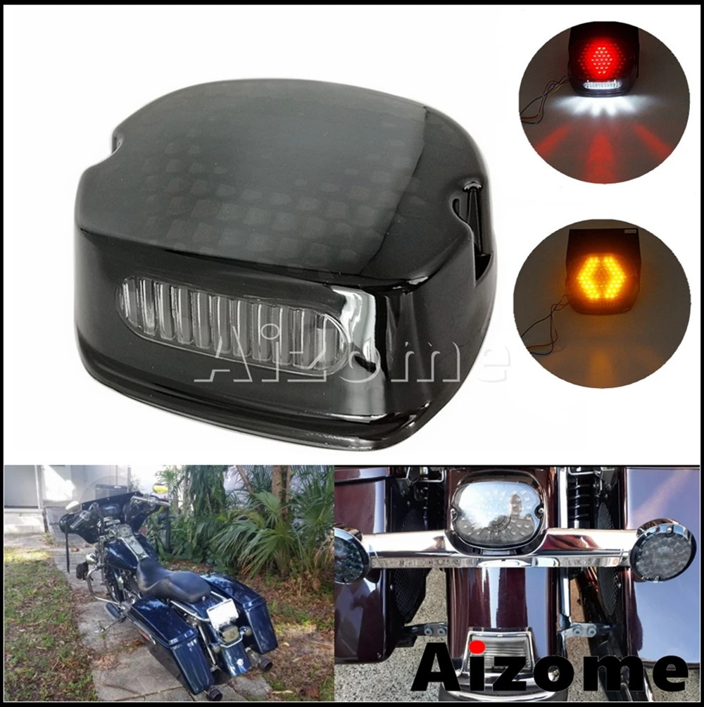 Red/Smoke Lens Motorcycle Rear Light LED Integrated Taillight Running Brake Stop Tail Lamp for Harley Dyna Softail Sportster XL |