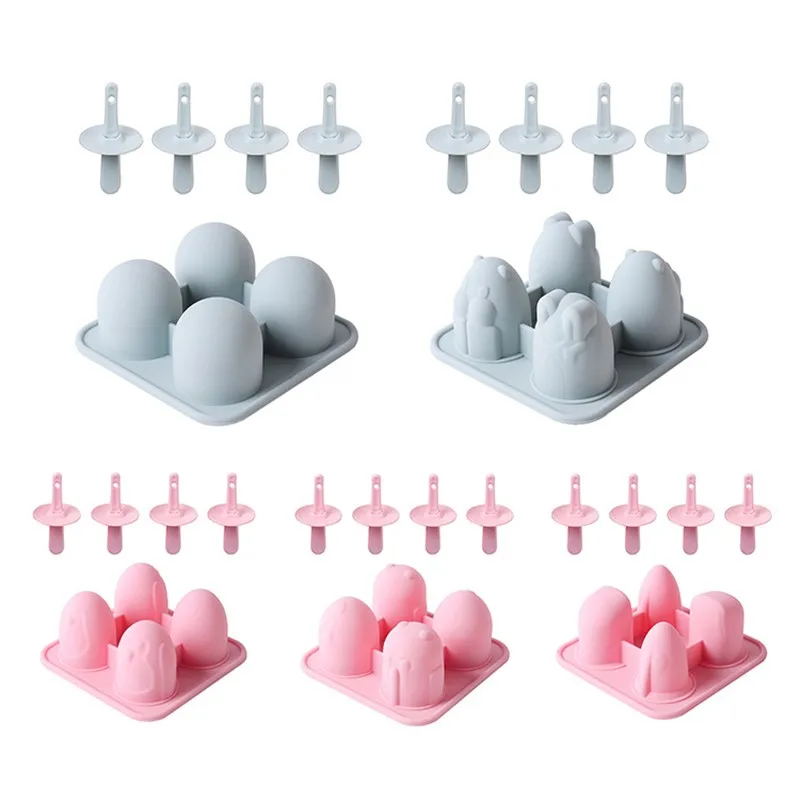 

JO LIFE 3D Animal Popsicle Silicone Mold Creative Oval Ice Cream Mould Ice Cube
