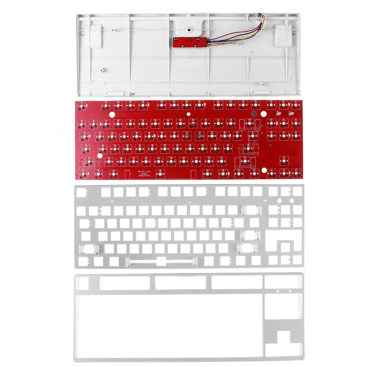 

16.8 Million RGB Programmable Wired Replacable Cherry Gateron Switche Mechanical 80% keyboard DIY kit PCB Mounting Plate Case