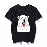 pixel polar bear men t shirt funny brand men t shirt
