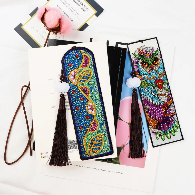 

5D Сделай Сам, алмазная живопись особой формы, кожаная Закладка, книга, маркировка, вышивка, ремесла