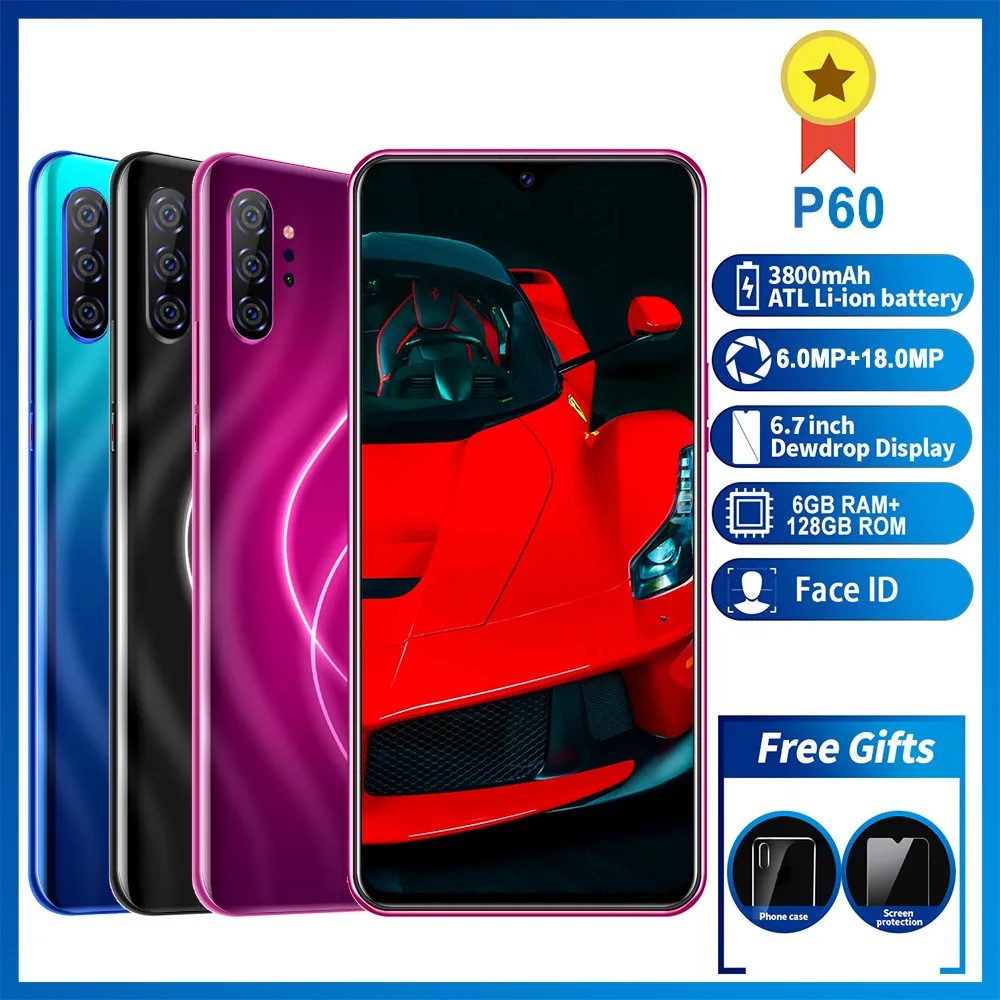 Смартфон P60 3G MTK6595 6 7 дюймовый HD мобильный телефон 720*1560 разблокированный смартфон