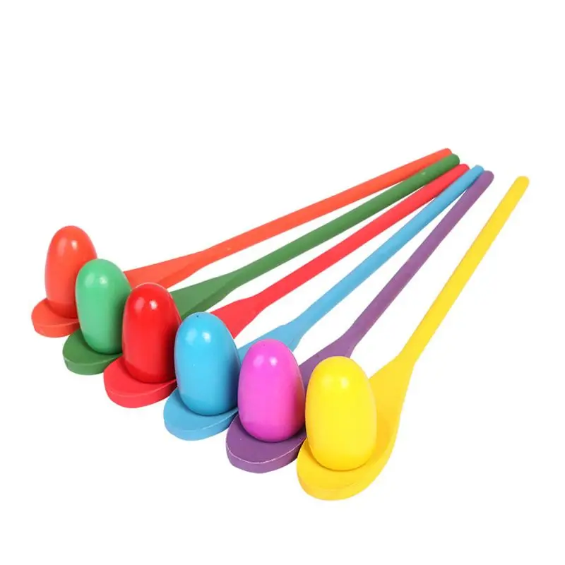 

Egg and Spoon Race Game 6 Eggs and 6 Spoons (Pack of 12) Made of The Real WoodFun Birthday Party School Church Camp