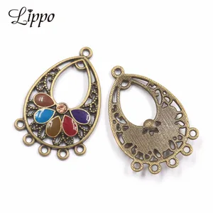 12 шт. античные эмалированные серьги в бронзовом стиле соединитель Сделай Сам большие эффектные Серьги Подвески Сделай Сам Серьги Подвески