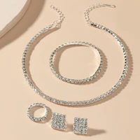 stylish elegant skin touch gothic lady necklace earrings bracelet ring choker necklace set wedding jewelry set 4pcsset