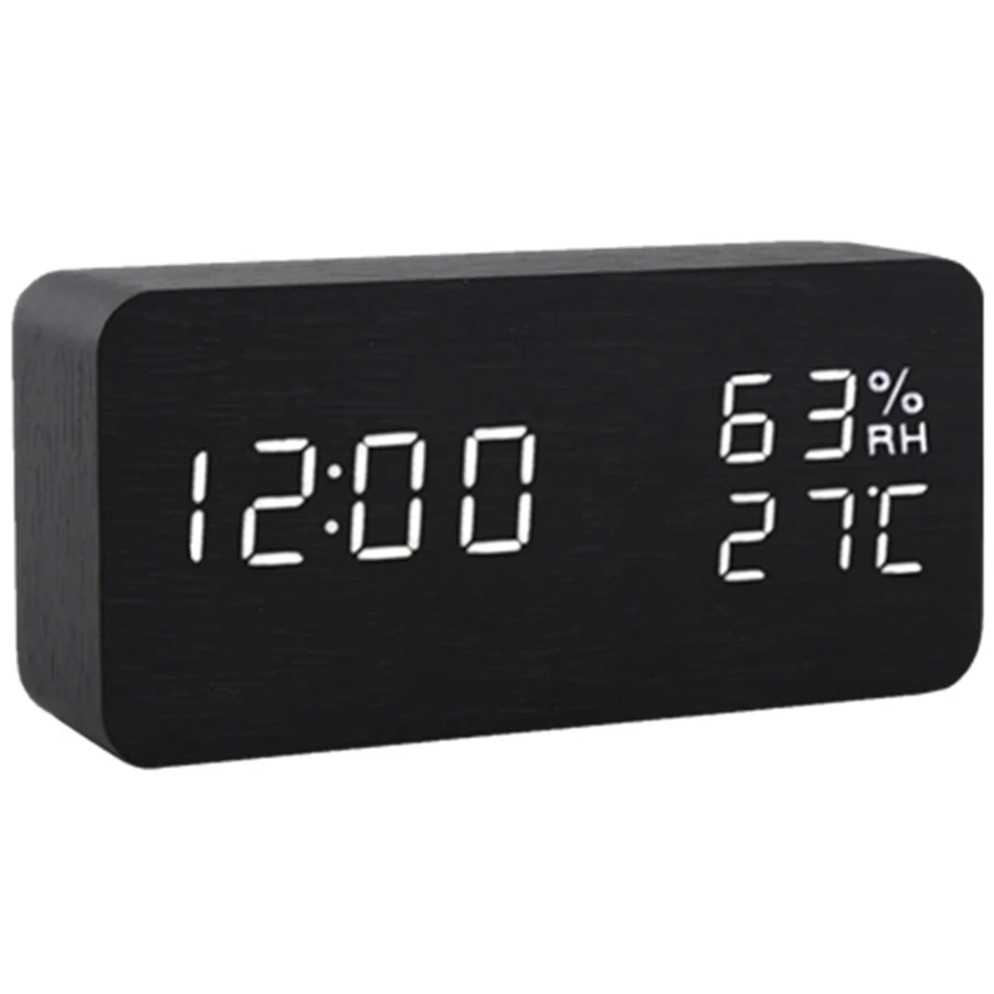 Дисплей Настольный календарь часы деревянные светодиодный будильники