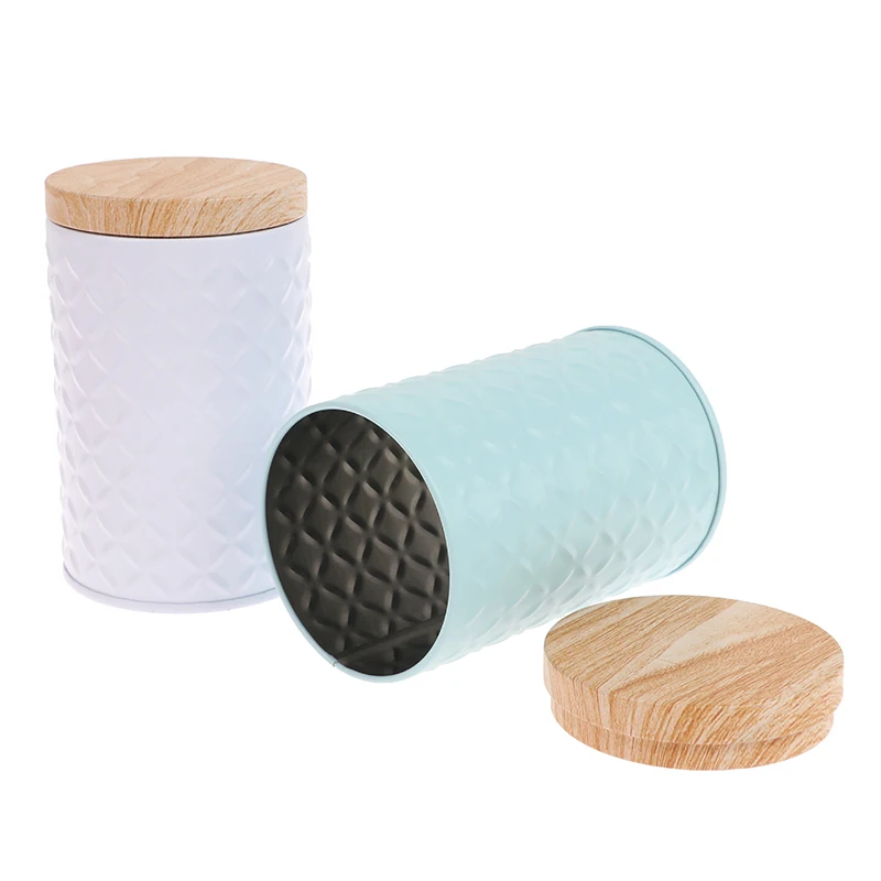 Hot Sales High Quality Wood Grain Tin Box Solid Metal Storage Home Organizer Coffee Tea Cans Party Gifts New 4 Colors | Дом и сад