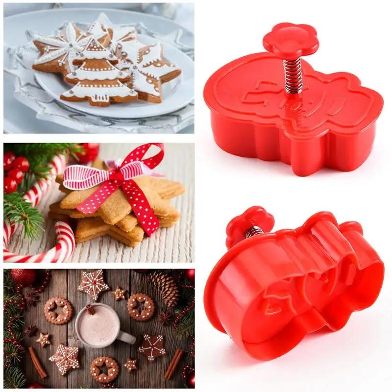 

4pcs/set Cookies Cutter Baking Mould For Christmas Tree Snowman Gingerbread Man Christmas Ball Cutters Molds Kitchen Baking Tool