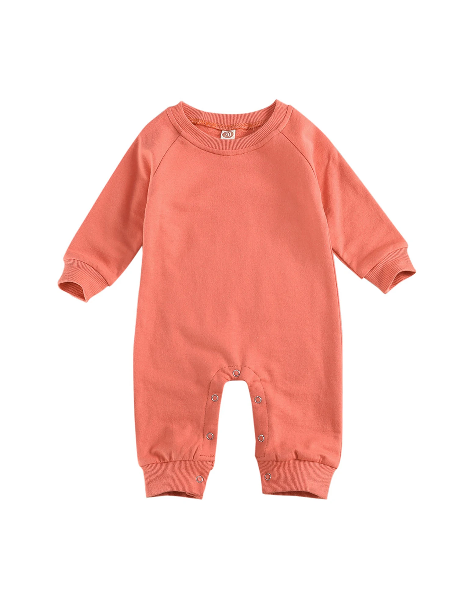 

Autumn Children's Romper Toddler Boy Girl 0-24M Long Sleeve Crew Neck Solid Kids Crotch Button Cotton Comfort Blue Yellow