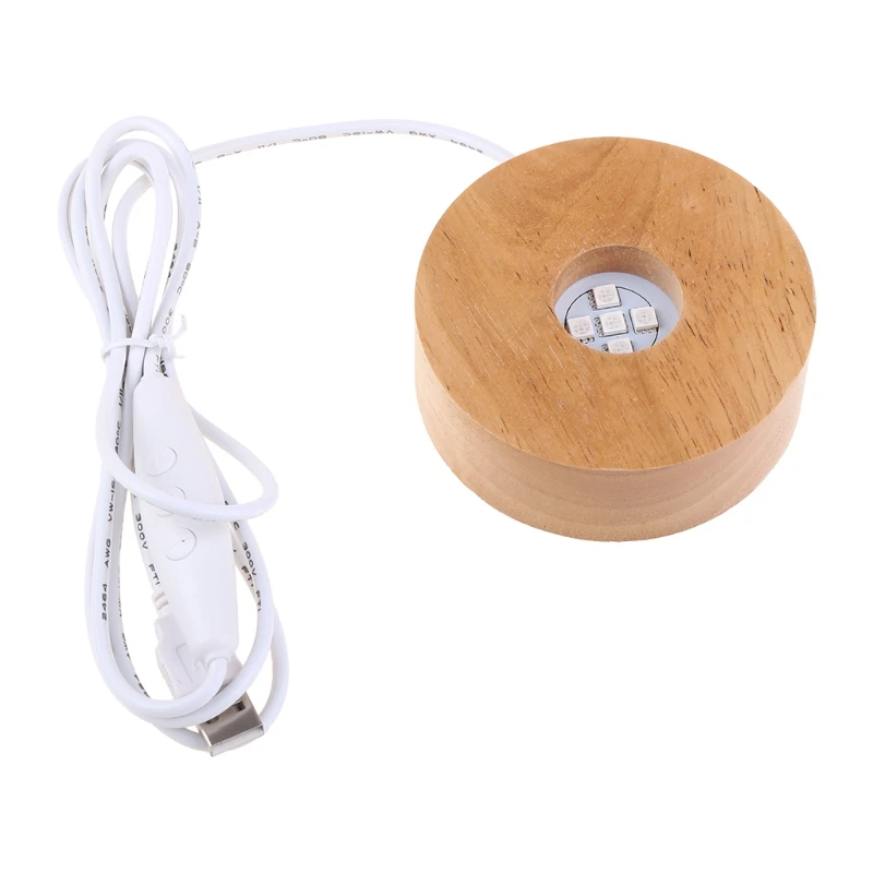 

Твердая деревянная подсветка YYSD под заказ, поделки, светодиодные светящиеся подсветки, украшения для украшения, держатели хрустальных шаро...