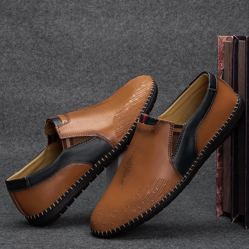 

2021 Spring Men Loafers Genuine Leather Men Flat Shoes White Blue Handmade Casual Shoes Luxury Brand Men Shoe Brand Drive Shoe