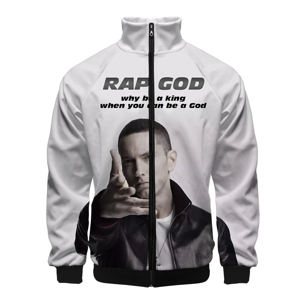 

Popular Raglan jackets Rap Singer Eminem 3D Print Zipper Jacket Windbreaker Men/Boys Stand Collar Long Sleeve Clothes Jackets