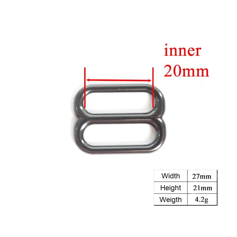 

100pcs/lot High quality black plated metal buckle adjuster slider for dIY dog collar 20mm sewing Webbing handbag backpack BZK20H