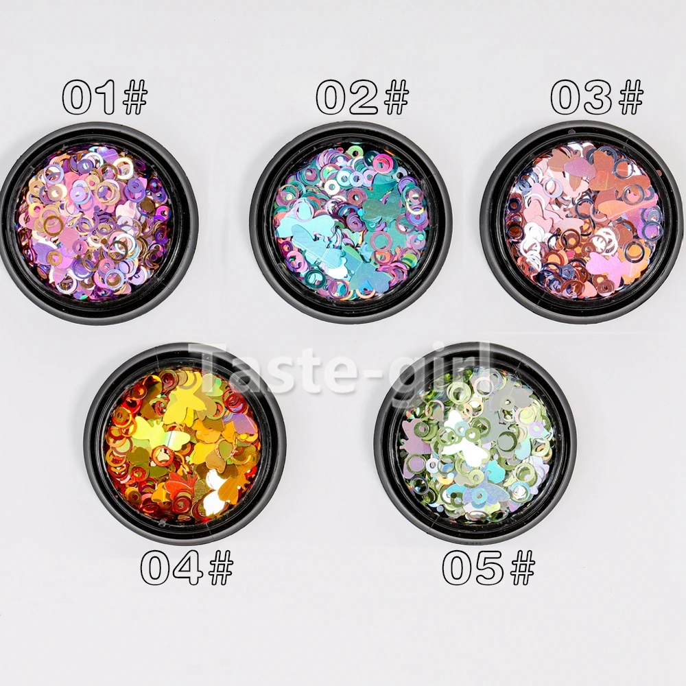 1 горшок пчела круглые голографические Блестки для искусства ногтей