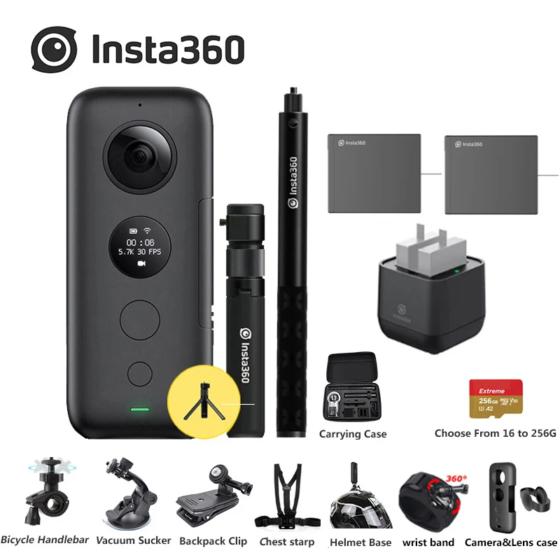 Insta360 one x 5,7 K 18MP Спортивная Экшн-камера для iPhone Android Insta 360 ONE X зарядное устройство время пули - Цвет: Bundle7