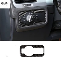 1pc epoxy glue real carbon fiber headlight adjustment switch decoration cover for 2011 2018 volkswagen vw touareg