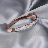 titanium steel rose gold bracelet woman no fade concise mori personality hatch bracelet woman decorate abstract living