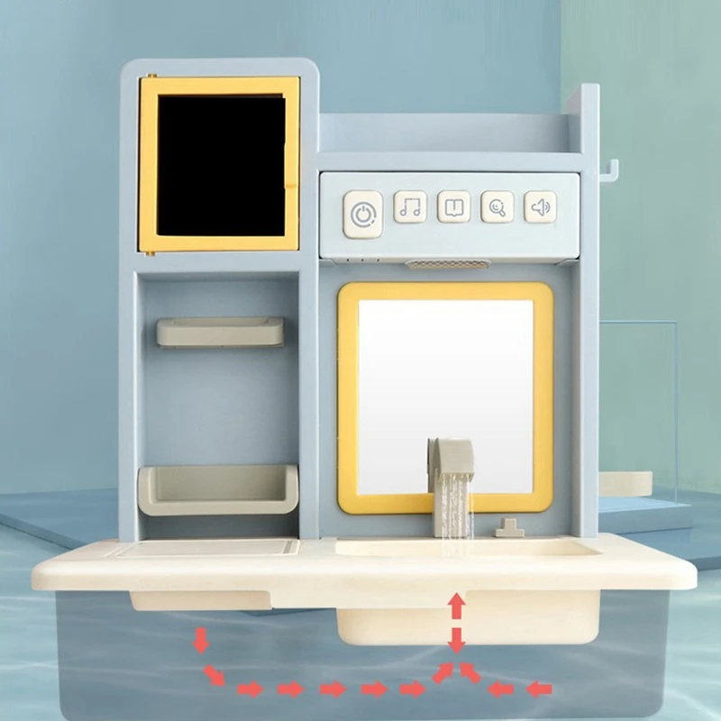 

Electric Pretend Play Sink Set Musical Toy with Kids Drawing Board