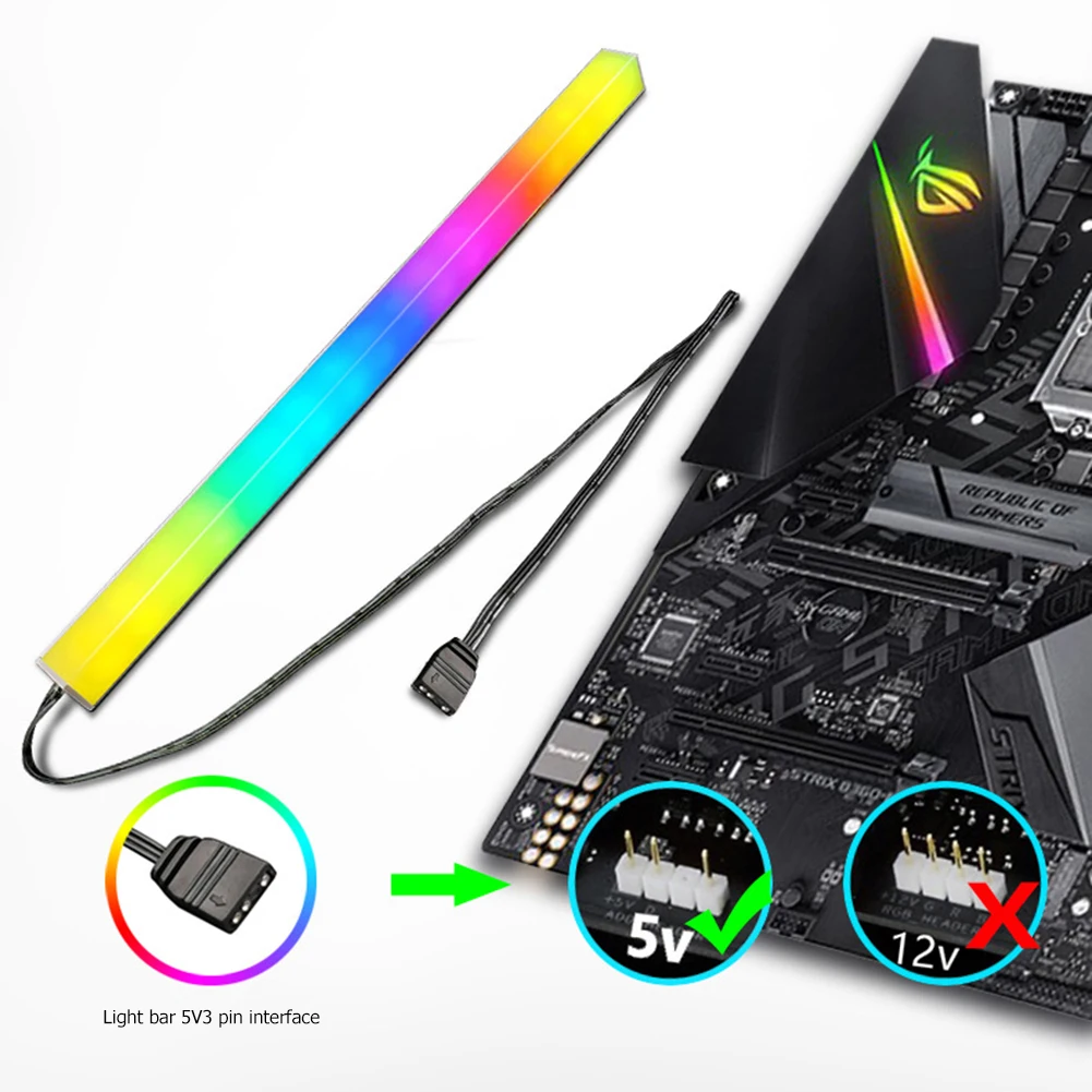 30 см Алюминий сплав RGB PC чехол Светодиодные ленты Магнитный компьютер светильник