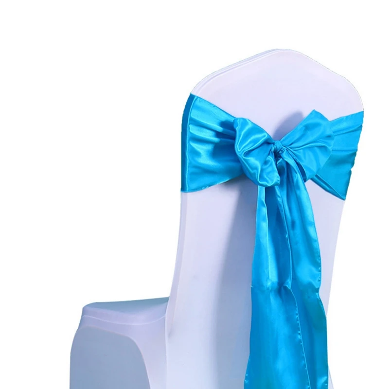 

25PCS Satin Chair Sashes Bows Chairs Cover Ribbons For Wedding Birthday Party Decorations