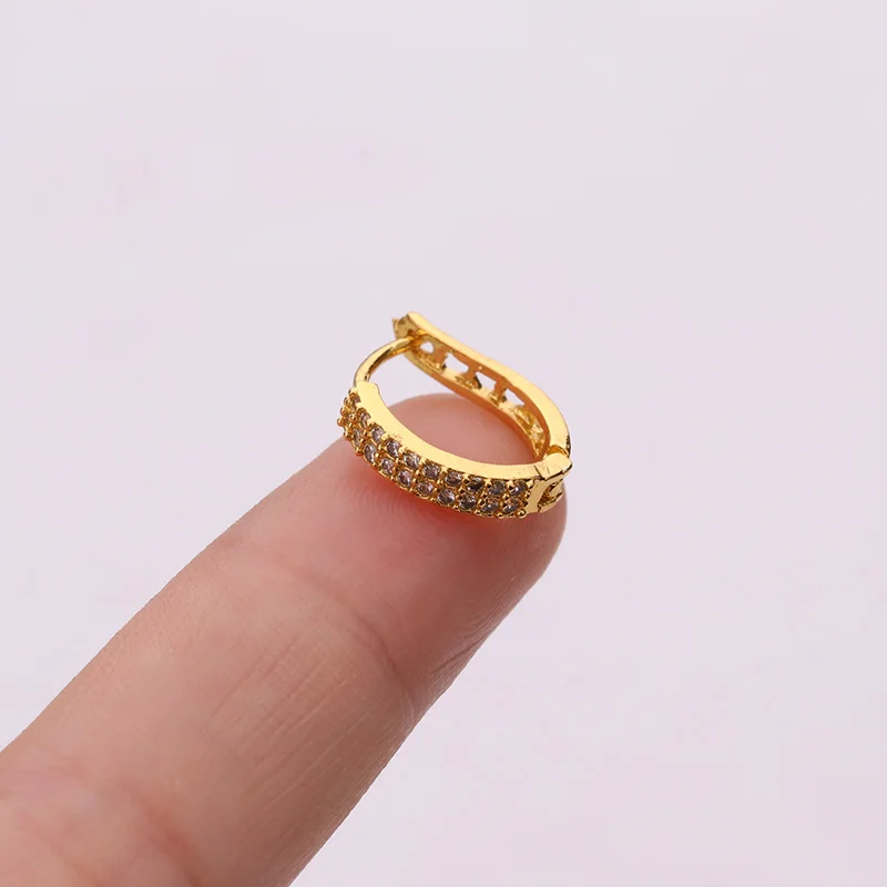 1PC Silver And Gold Color Tiny Cubic Zirconia Huggie Hoop Earring Cartilage Helix Conch Lobe Ear Piercing Jewelry | Украшения и