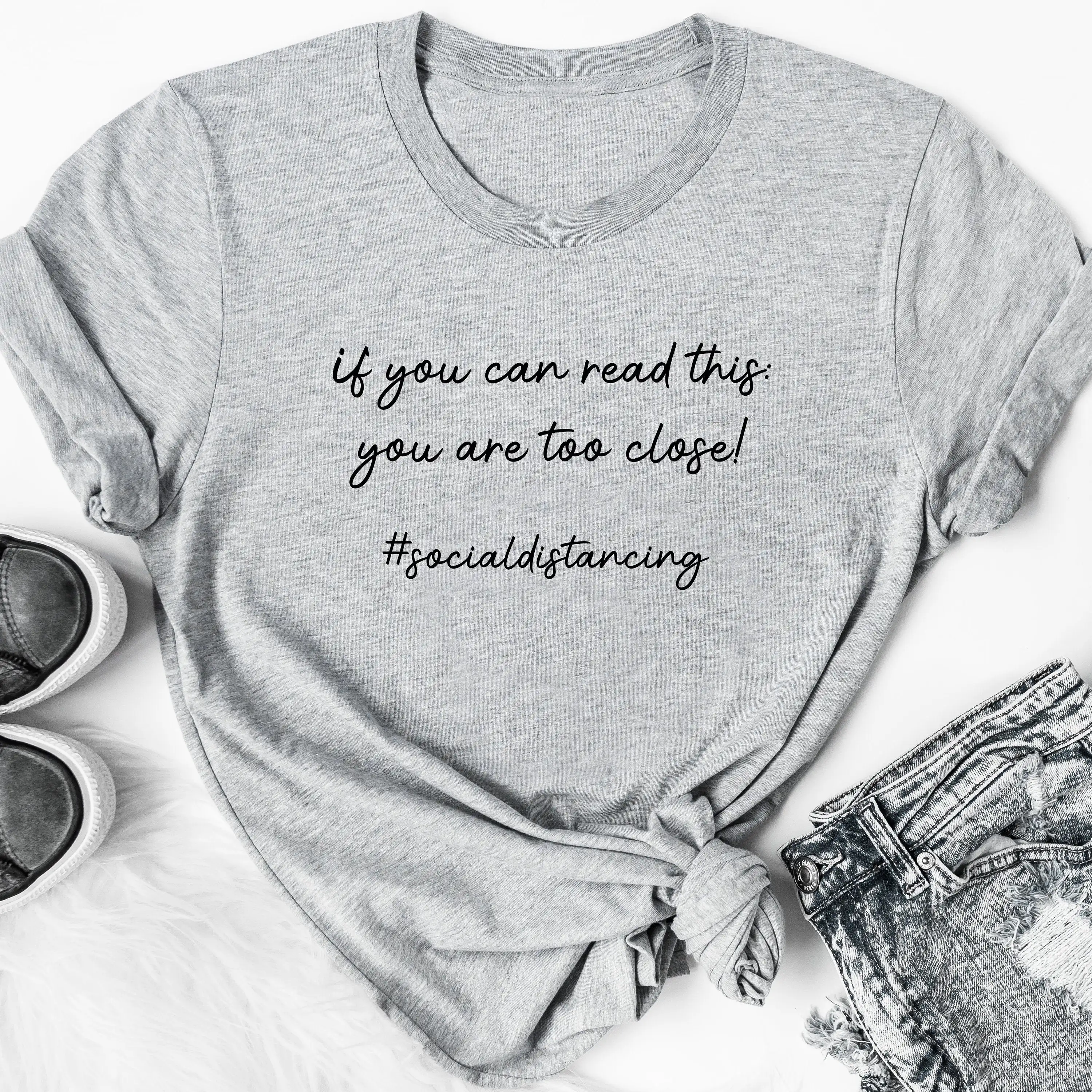 Если вы можете прочесть это слишком близки футболка Introver держите свое расстояние