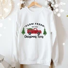 Цветная ферма, свежие рождественские фотообои, винтажные женские пуловеры с длинным рукавом для рождественских праздников