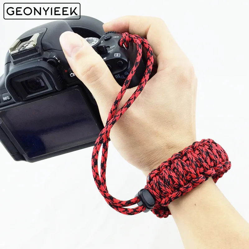 Ремешок на запястье для цифровой камеры Паракорд с плетеным ремешком Nikon Canon Sony
