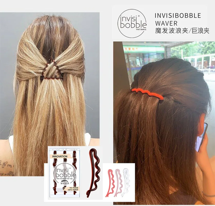 

invisibobble Traceless Closeable Waver plus Hair Clips Pearl hairpins hair slide headdress Accessories makeup tool Women Girls