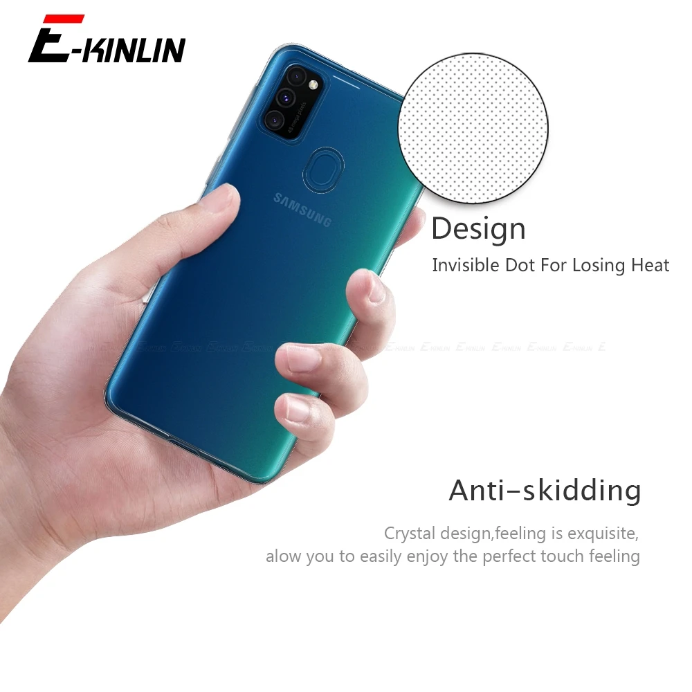 Silicone Ultra Thin Clear Soft Full Cover For Samsung Galaxy M01 Core M01s M02s M11 M21 M21s M30s M31 M31s M51 TPU Back Case
