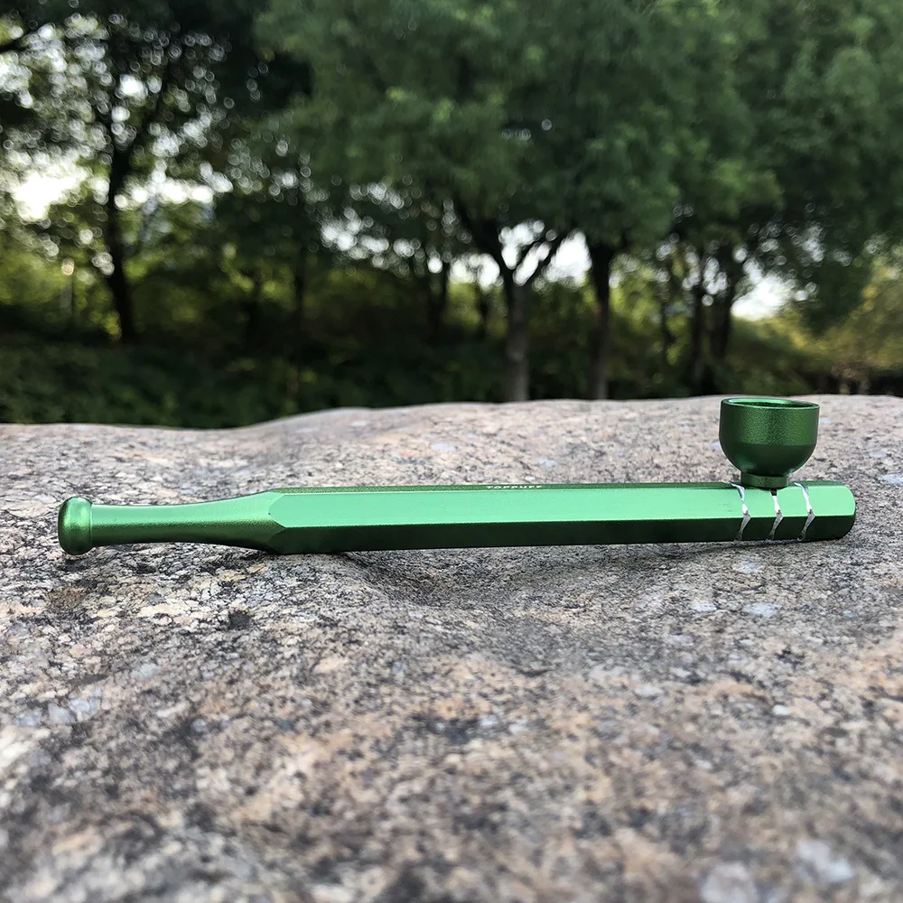 

Aluminum Alloy Smoking Pipe 152MM Pencil Shape Fine Mouth Round Head Metal Bowl Tube Detachable Tobacco Pipe Hand Spoon Tube