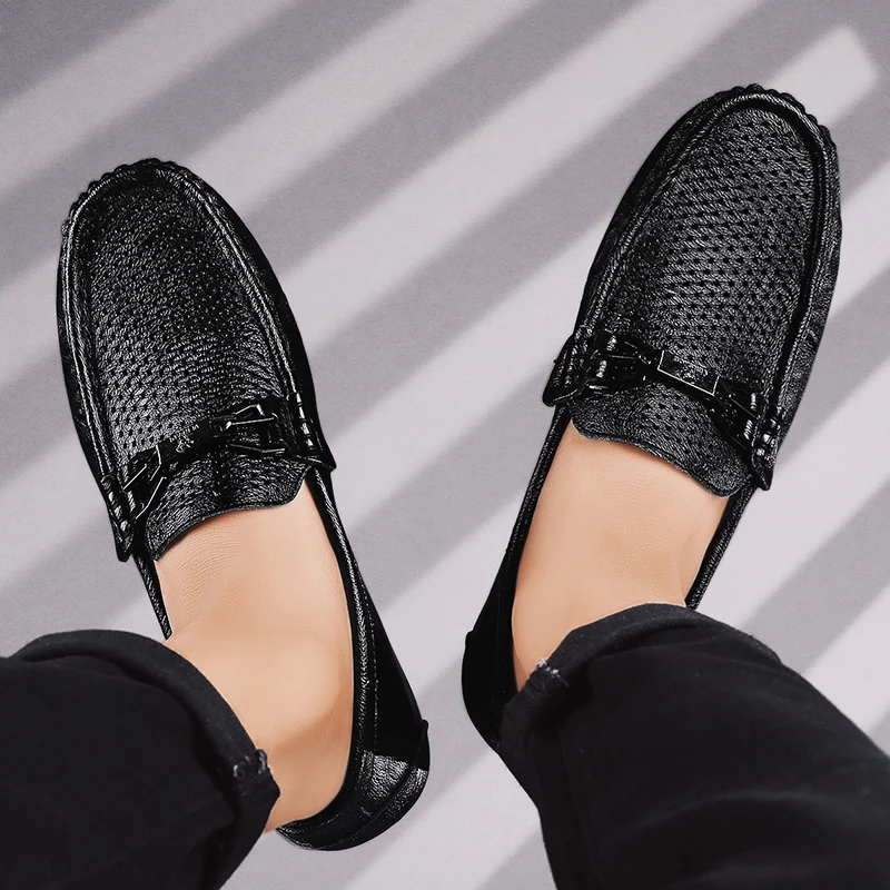 Летние модные мужские мокасины для вождения уличные лоферы мужская повседневная