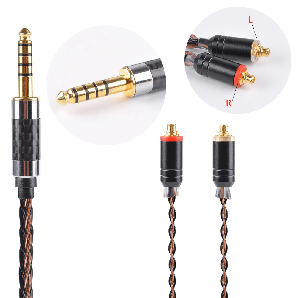 Yinyoo 3,5/4,4/2,5 мм сбалансированный MMCX для Shure SE215 se535 se846 2Pin 8 ядер посеребренный кабель для наушников для ZS10 AS10 ZSN для TRN