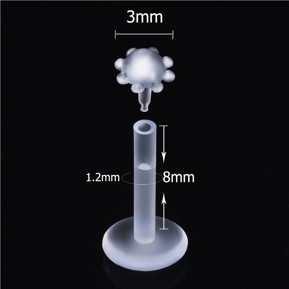 Оптовая продажа 20 шт./лот 4 смешанных стиля прозрачные невидимые кольца для губ