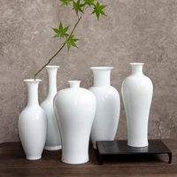 white ceramic vase antique zen bottle simple art hydroponic vase flower arrangement container countertop living room decoration