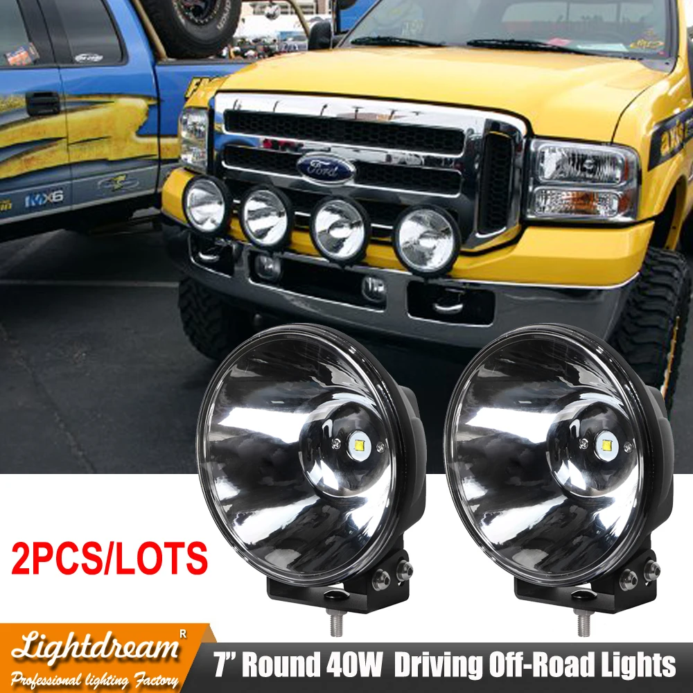 Beste 7 Inch Led Offroad Pod Lichten Bar 35W Met Montagebeugel, Zwarte Ronde Spot Bumper Rijden Lamp Koplamp Voor Offroad Auto X2pc