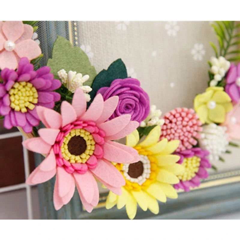 Сделай Сам Набор для рукоделия красивые фетровые цветы настенный фетр узорная