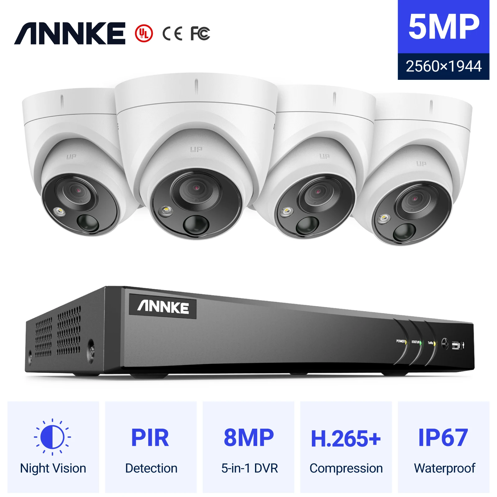 Система видеонаблюдения ANNKE 5 Мп H.265 + 4K 8 МП |