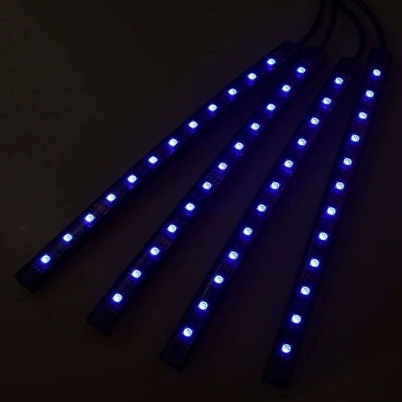 4 в 1 автомобисветильник Светодиодная лента RGB с пультом ДУ|car interior lights atmosphere|car lamp