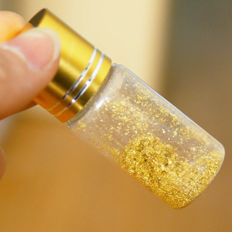 24K съедобный настоящий золотой порошок для украшения выпечки Золотая фольга