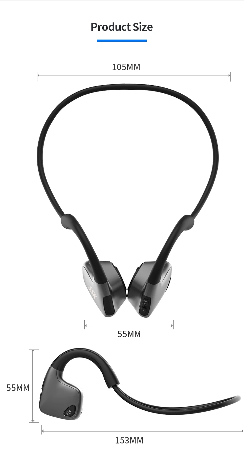 SSK костной проводимости наушники беспроводной Bluetooth 5,0 гарнитура беспроводные наушники спортивные водонепроницаемые с микрофоном BT011