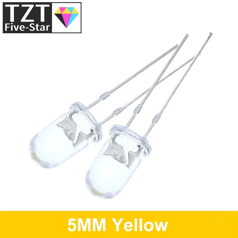 100 шт./лот прозрачный Круглый 5 мм супер яркий зеленый красный белый желтый синий