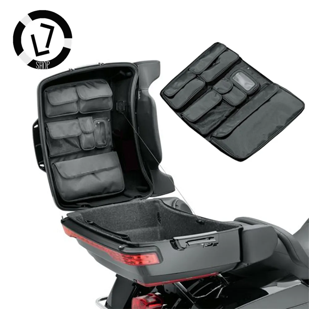 

Motorcycle Tour-pack Lid Adjusted Liner Pocket Storage Organizer Saddle Tools Bags ForHarley Touring Street Glide Road King