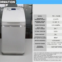 RA-2500B 28L Resin Amount Whole House Automatic Integrated Household Descaling Bath Laundry Toilet Water Softener Purifier
