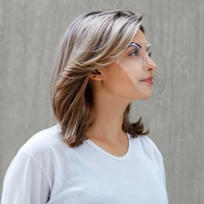 Colorful Transparent Face Shield Unisex Eye Mask Half Sun Glasses Protectors Guard Prevent Pollution | Дом и сад