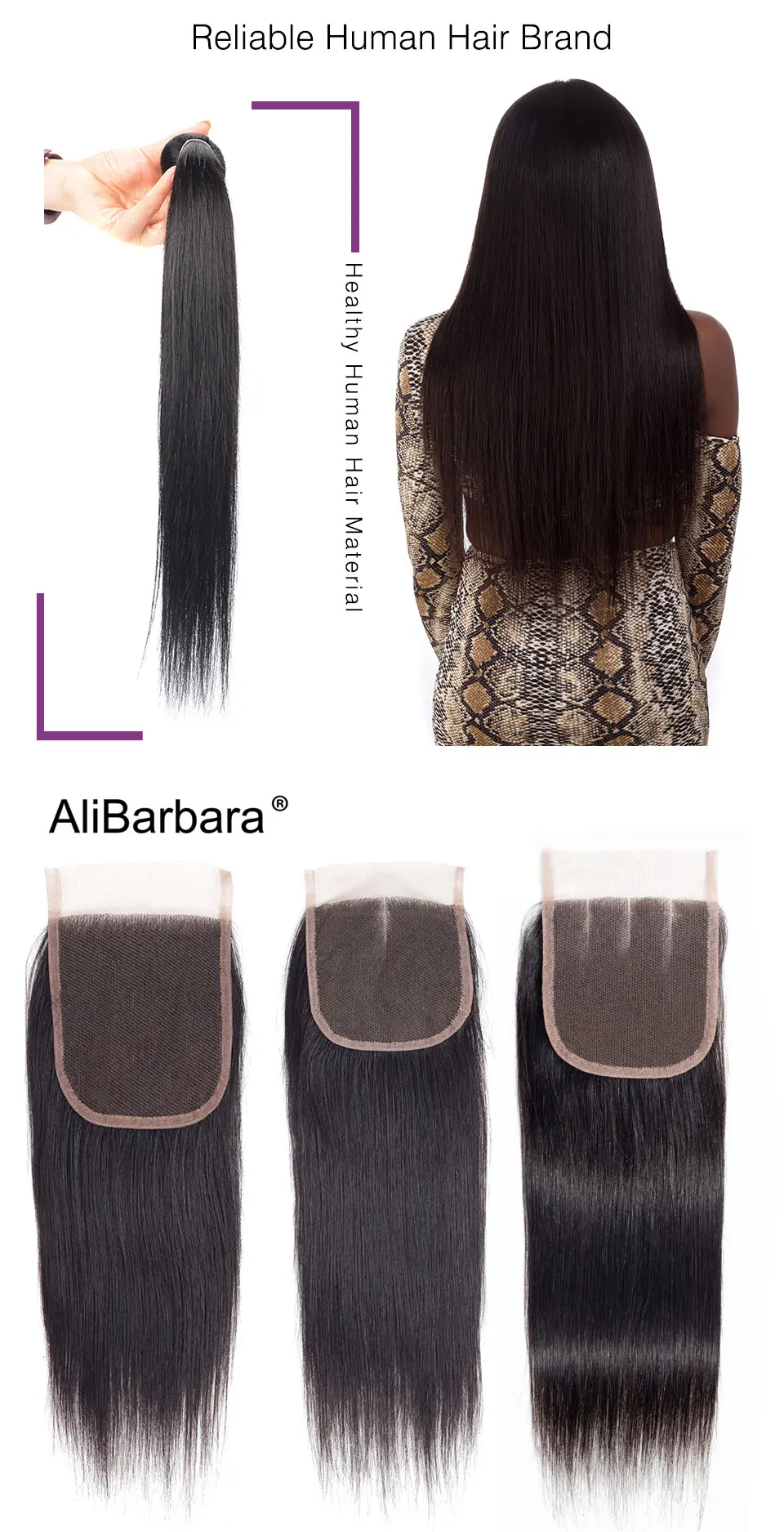 AliBarbara, прямые человеческие волосы Remy, пряди с закрытием, перуанские волосы, волнистые, низкое соотношение, натуральный цвет, человеческие волосы для наращивания