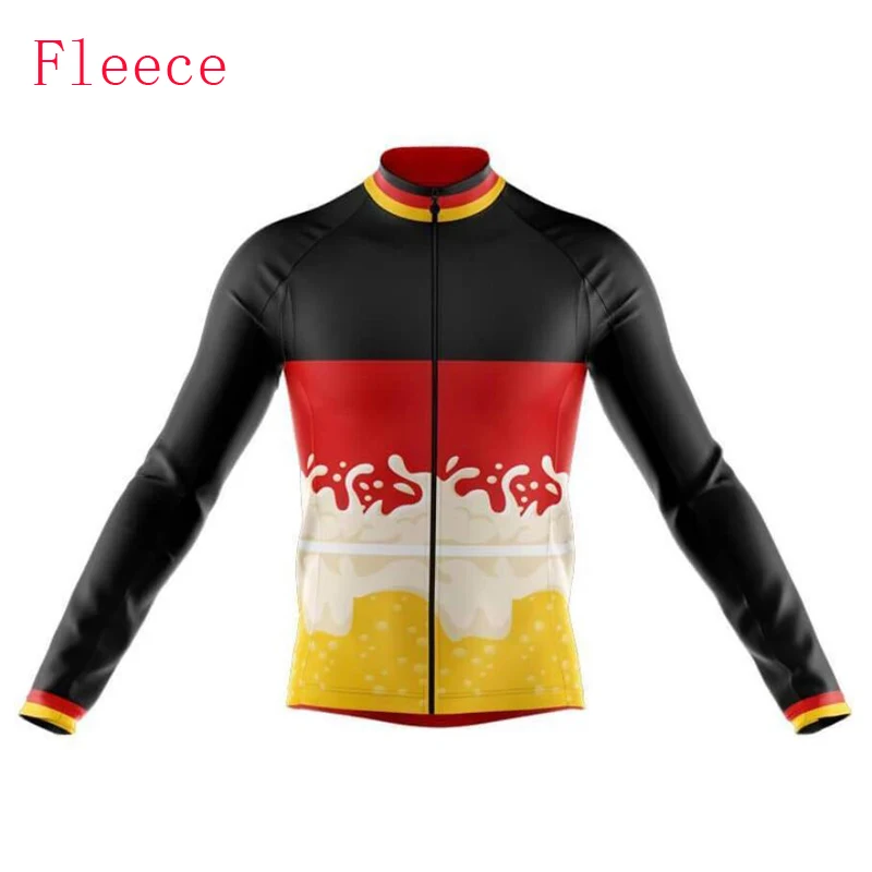 Новая команда Джерси для велоспорта с длинным рукавом Зимняя Теплая Флисовая и